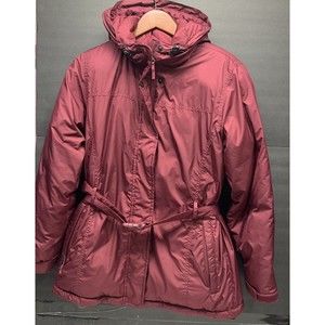 LAND'S END WOMEN'S MARRON WINTER HOODED FULL ZIP UP COAT SIZE SMALL